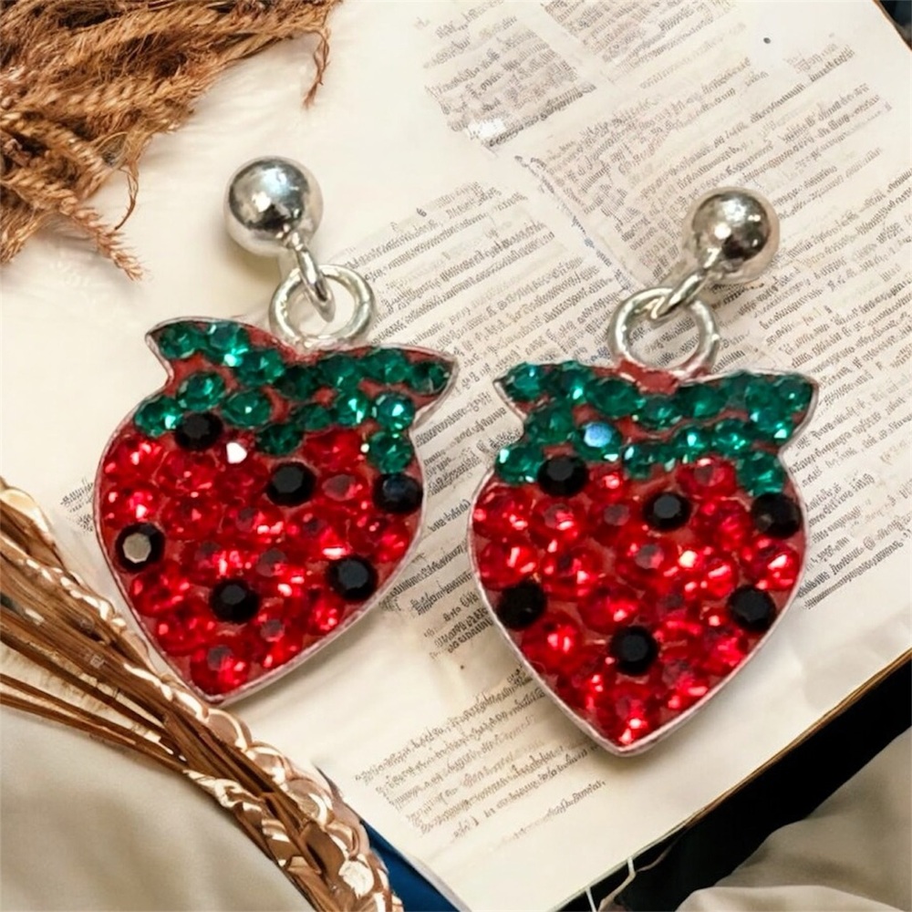NWOT .925 Sterling Silver Strawberry Earrings